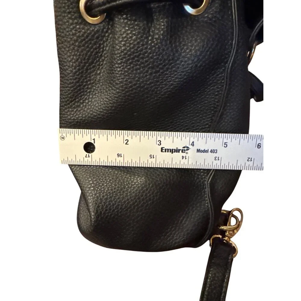 Nanette Lepore Black Faux Leather Backpack Purse Tote Convertible Bag Women's
